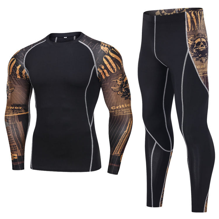 Printed Long Sleeve Fitness Bodysuit