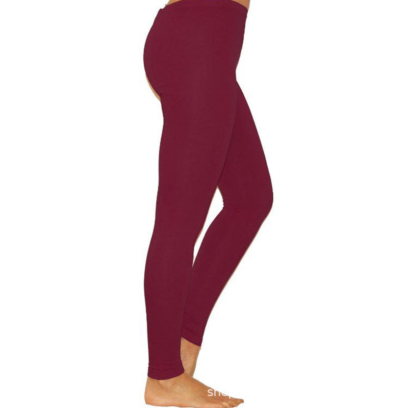 Women's Solid Color Leggings Elastic Pants Leggings