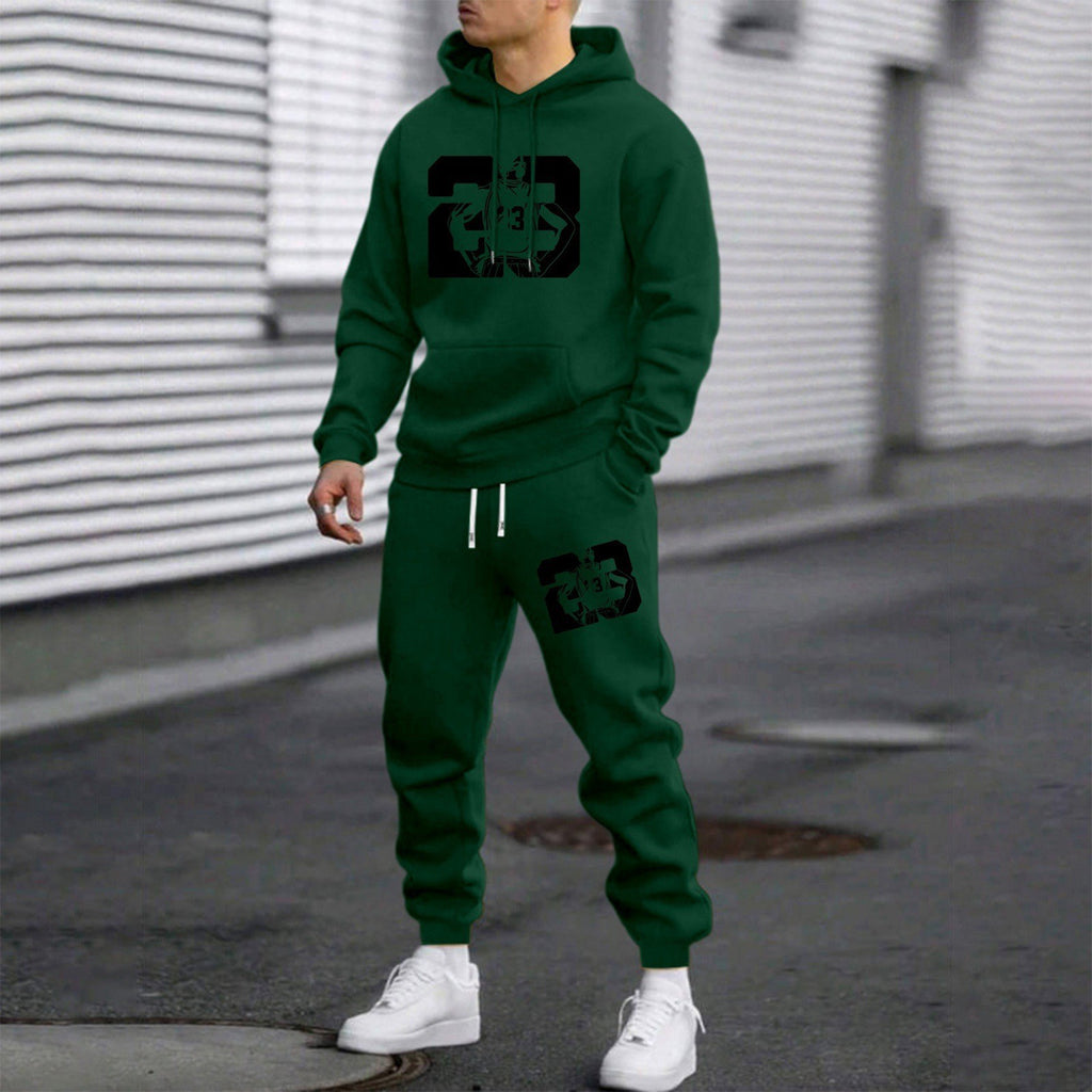 Men's Letter Print Hoodie and Pants Set