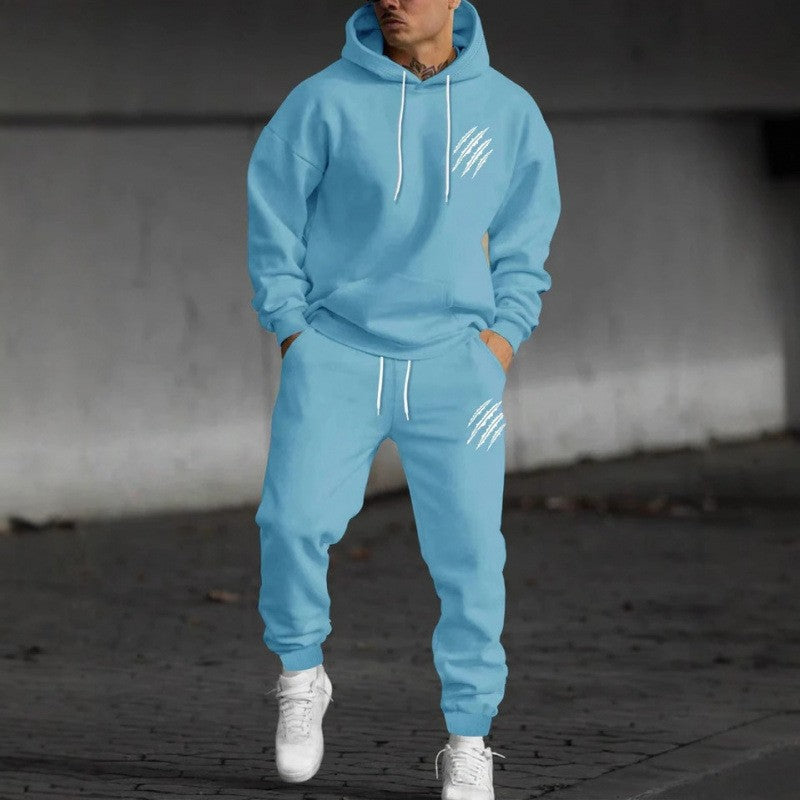 Men's Letter Print Hoodie and Pants Set