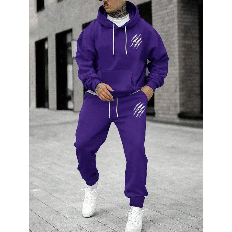 Men's Letter Print Hoodie and Pants Set
