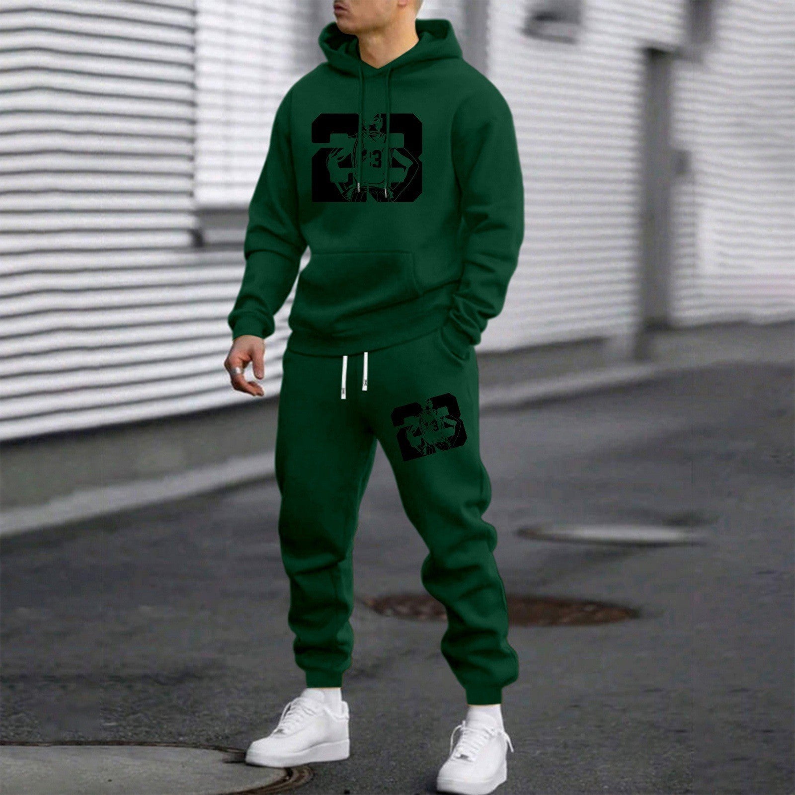 Men's Letter Print Hoodie and Pants Set