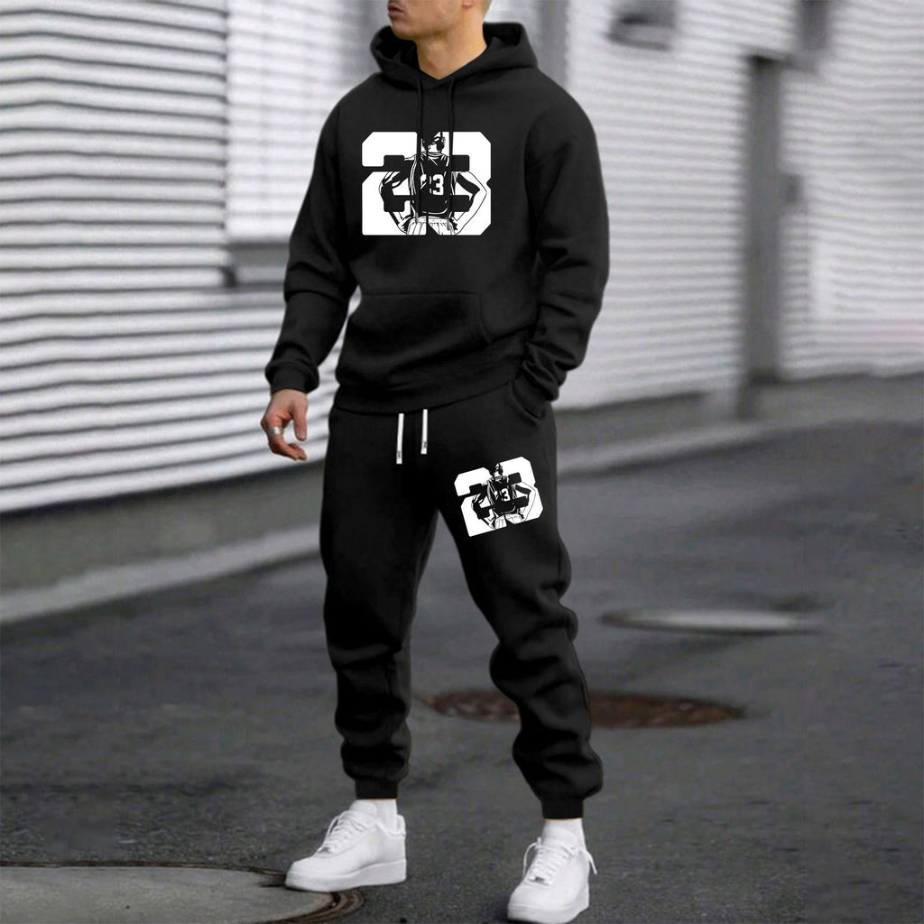 Men's Letter Print Hoodie and Pants Set