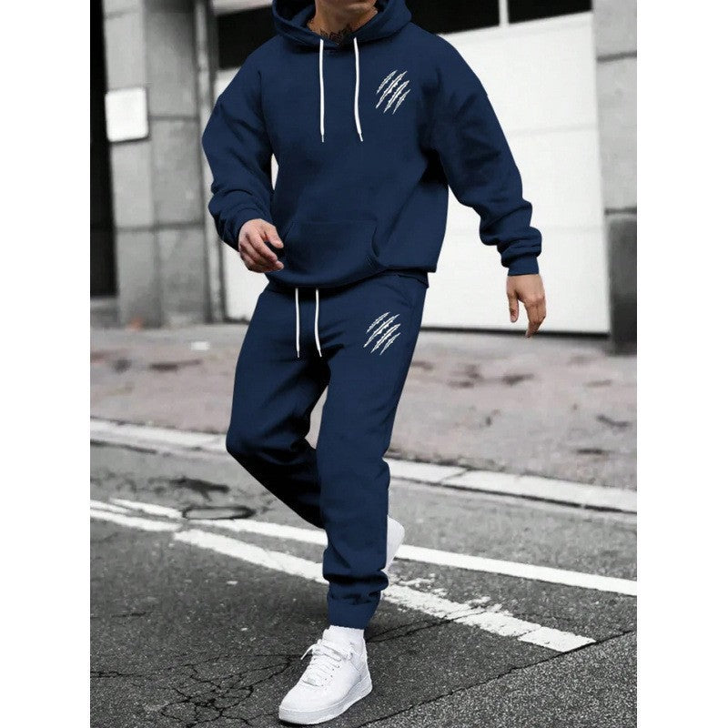 Men's Letter Print Hoodie and Pants Set