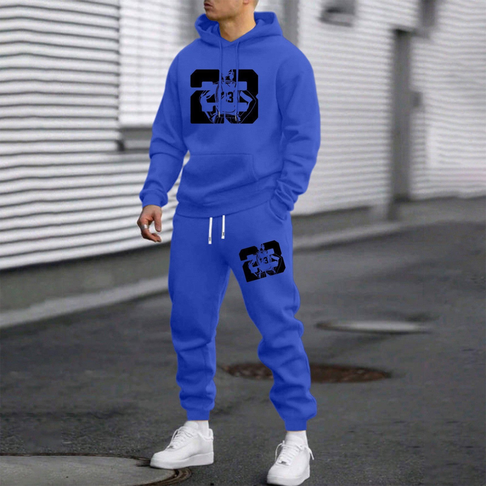 Men's Letter Print Hoodie and Pants Set