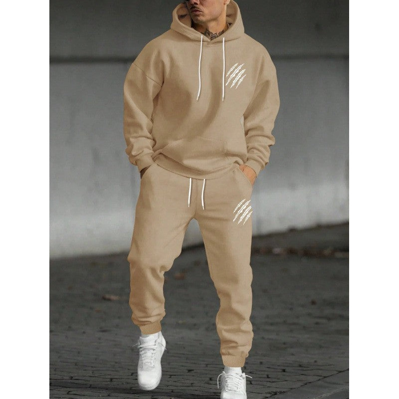 Men's Letter Print Hoodie and Pants Set