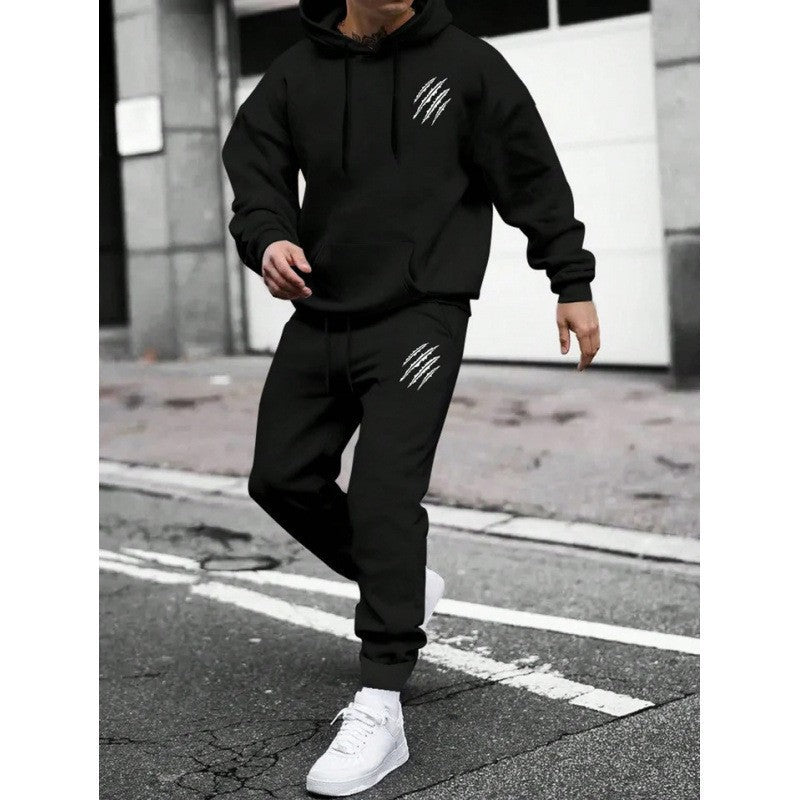 Men's Letter Print Hoodie and Pants Set