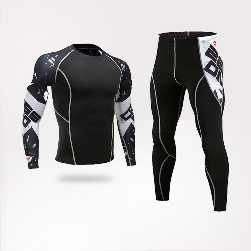 Printed Long Sleeve Fitness Bodysuit